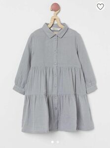 ☆新品☆H&M キッズ オーガニックコットンティアード長袖ワンピース♪120cm