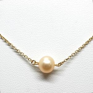 TASAKI(田崎真珠)《K18 アコヤ本真珠ネックレス》U 2.7g 約39cm 約7.0mm珠 pearl パール necklace ジュエリー jewelry EB3/EB3