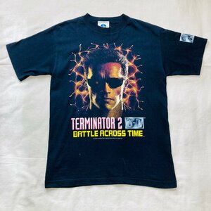 希少 美品　UNIVERSAL STUDIOS　TERMINATOR 2　ターミネーター2　MADE IN THE U.S.A　プリント Tシャツ.　ブラック/黒　L