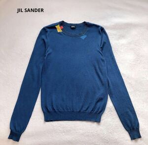 JIL SANDER ジルサンダー　シルク　コットン　ニット　カットソー　XS ブルー