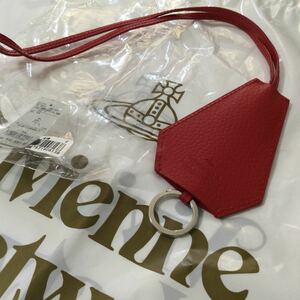 送料込●新品●価19800円 Vivienne Westwood キーリング 本牛革 赤 ネックストラップ キーホルダー ヴィヴィアンウエストウッド ビビアン