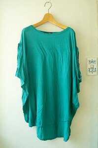 ★送料無料!!　ZUCCa /ズッカ *レーヨンコットン混 薄手ワイドトップス　 グリーン M*古着のgplus広島　2406t2