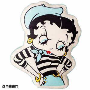 ベティーちゃん　ベティブープBetty Boop　GREEN　ダイカットクッション（怒りんぼ）