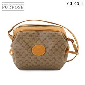 グッチ GUCCI マイクロGG ショルダー バッグ PVC レザー ベージュ ゴールド 金具 ヴィンテージ Micro GG Bag 90247257