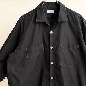 希少《 極上 / AD1998 / COMME des GARCONS HOMME 》90s【 コムデギャルソン オム 田中オム ブロード ブラック 開襟シャツ 日本製】