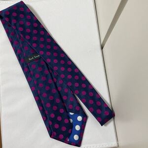 新品未使用 ポールスミス ネクタイ ドット★ paul smith パープル ネイビー 柄