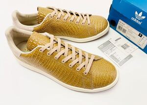 デッド!! 希少!! 新品 14年製 adidas STAN SMITH スタンスミス クロコダイル ブラウン 天然革 us 10.5 / 28.5 ㎝ D67657 レアモデル 箱付