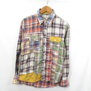 REMI RELIEF パッチワーク ネルシャツ sizeS/レミレリーフ　0604