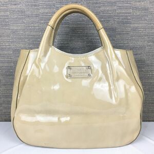 Kate spade/ケイトスペード　ハンドバッグ　ベージュ　エナメル加工　管NO.B17-2