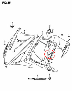 スズキ　ADDRESS　V125S　カウルクリップ　スナップフッティング　2個+1　送料84円～