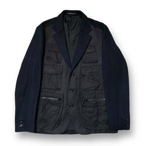 YOHJI YAMAMOTO POUR HOMME Front Multi Pocket Jacket その他コート ネイビー ブラック サイズ3 ヨウジヤマモトプールオム 店舗受取可