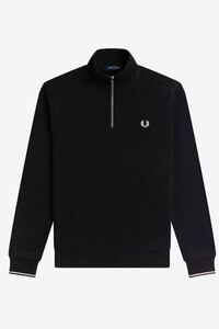 新品 FRED PERRY ハーフジップ スウェット XL ブラック フレッドペリー