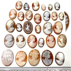 1円〜!!小粒大量!!≪シェルカメオおまとめ50.4g≫j 約252ct 裸石 宝石 cameo shell 彫刻 アンティーク 貴婦人 ブローチ 作家物 w4ま91