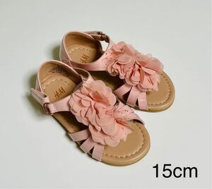 【新品、送料無料】H&M サンダル キッズ 15cm シューズ 靴 女の子 ピンク