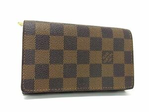 1円 ■美品■ LOUIS VUITTON ルイヴィトン N61736 ダミエ ポルトフォイユ トレゾール 二つ折り 財布 ウォレット ブラウン系 FG0202