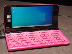 V492【バッテリー無・現状品】SONY ソニー ミニノートPC VPCP11AKJ VAIO Windows10 Atom メモリ2GB HDD/256GB バイオ ピンク