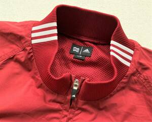 USED品◆adidas◆アディダス◆半袖ジャケット◆L◆レッド系