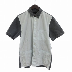 コムデギャルソンシャツ COMME des GARCONS SHIRT シャツ 半袖 切替 バイカラー 仏製 S12802 白 ホワイト グレー S ■SM3 メンズ