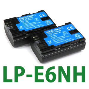 LP-E6NH LP-E6N LP-E6 Canon 互換バッテリー 2個　純正充電器で充電可能 EOS R EOS Ra EOS 5D Mark II EOS R5 EOS R6 EOS R7