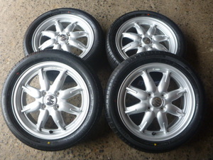 E1766 SUZUKI HA36S アルト純正 15インチ 4.5J +45 100/4H & 165/55R15 新品 夏タイヤ 4本