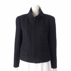 【シャネル】Chanel　00A カシミヤ ジップアップジャケット P16384 ブラック 40 【中古】【正規品保証】197364