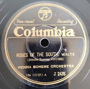 【蓄音機用SP盤レコード】ROSES OF THE SOUTH,WALTZ/DANUBE WAVES,WALTZ/VIENNA BOHEME ORCHESTRA/SPレコード