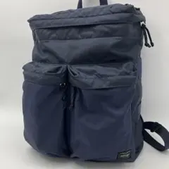 【美品】 PORTER フォース ナイロン リュック ネイビー