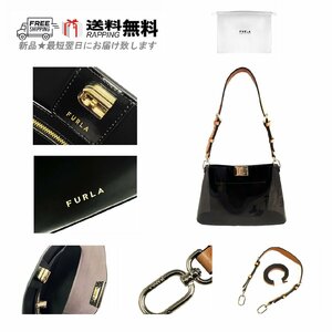 L160.. FURLA フルラ BAG バッグ ショルダー ハンド クリア スケルトン レザー 2WAY WB00665 BX1715 O6000 ★ ブラック