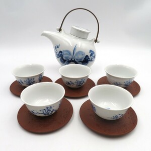 1円〜 Meissen マイセン ブルーオーキッド 急須/湯呑・茶托 計11点 ※同梱不可 y79-3012195【Y商品】