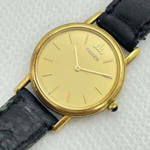 L044-T9-2239◎ SEIKO セイコー CREDOR クレドール QUARTZ クォーツ 5A70-0020 ゴールドカラー 18KT レディース腕時計 600044 2針 稼働