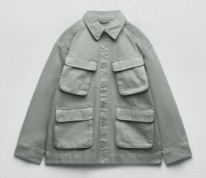 送料無料 ZARA ザラ レディース ユーティリティ ポケット ミリタリー ジャケット カーキ M JACKET ハンティング