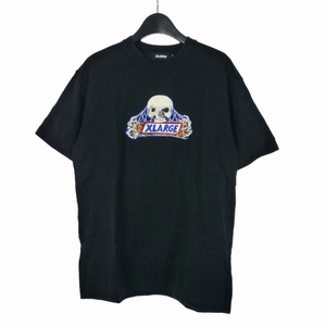 エクストララージ X-LARGE 24SS SKULL LOGO S/S TEE スカル ワッペン Tシャツ 半袖 M 黒 ブラック メンズ