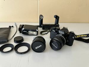 Nikon ニコン　FM2 一眼レフフィルムカメラ　NIKKOR 35-70mm MD-12 グリップ　ストロボ　N-AI-S まとめ　中古品【7040】