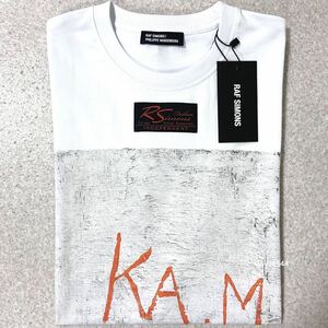 完全正規品 2023ss 未使用 RAF SIMONS ラフシモンズ S オーバーサイズ 半袖 Tシャツ スウェット 白 ホワイト ブランド紙タグ