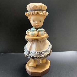 アンリ サラケイ Afternoon Tea ANRI Sarah kay ヴィンテージ 17cm 木彫り人形 イタリア 4000体限定生産品 限定版1980年代 アンティーク