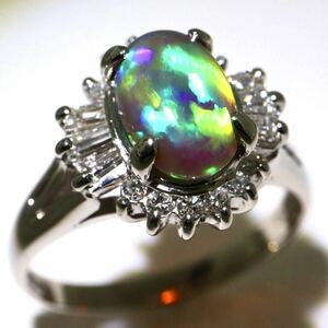 豪華!!ソ付き!!JEWELRY MAKI(ジュエリーマキ)《Pt850 天然ダイヤモンド/天然オパールリング》U 4.7g 約13号 diamond ring 指輪 EC6/EC6