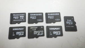 1円～　HAGIWARA SAMSUNGなど　microSDカード　1GB　7枚セット　中古動作品　