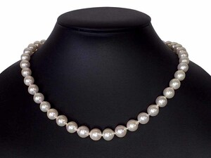 アコヤパールネックレス SV 44.2g 45cm カード鑑別付　Jewelry Akoya-Pearl 8.5-9.0mm Necklace