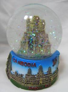 新品　世界遺産 アンコールワット カンボジア BIG スノードーム　仏教　青　CAMBODIA Angkor Wat