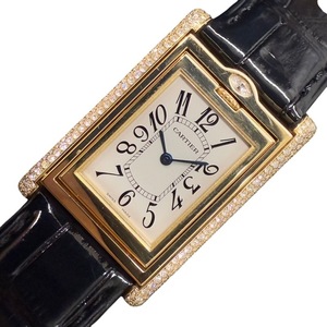 カルティエ Cartier タンク バスキュラント WA203751 アイボリー K18イエローゴールド 腕時計 レディース 中古