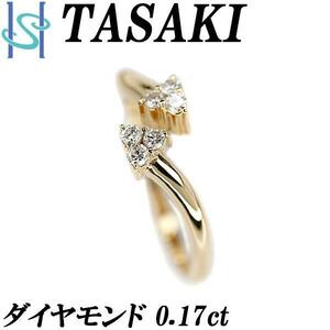 タサキ 田崎真珠 ダイヤモンド オープンリング K18YG トライアングル 三角 TASAKI 送料無料 美品 中古 SH108311