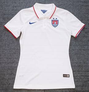 2014年 USWNT サッカーアメリカ合衆国女子代表 1st オーセンティックレプリカユニフォーム(白 レディースM相当)