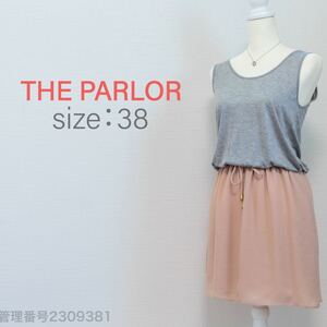 【最終値下げ】THE PARLOR(ザ パーラー)シルク混　ノースリーブひざ丈ワンピース　ウエストゴム入り