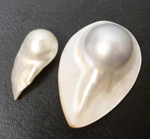 変形パール マベパール ルース 裸石 素材 変形真珠 真珠 半円真珠 大粒 まとめ 2個セット 14.6ｇ