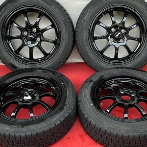 バリ溝。LM SPORT 15インチ×6J +42 PCD 100 4H DUNLOP 175/65R15スタッドレス4本 。アクア ヤリス フィット スイフト ノート等に。