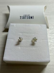 JEWELRY TSUTSUMI K14WG パール&ジルコニアピアス