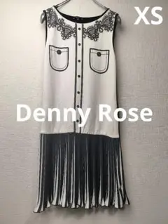 Denny Rose ノースリーブ ワンピース プリントデザイン プリーツ