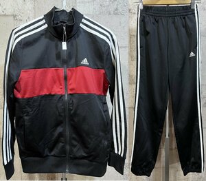 美品 ジュニア160 アディダス ジャージ 上下セットアップ 黒赤白 adidas キッズ