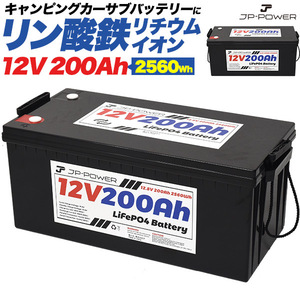 ポータブル電源 リン酸鉄リチウムイオンバッテリー 12V 200Ah 2560wh ポータブルバッテリー 安全 長寿命 軽量 蓄電池 車中泊 キャンプ