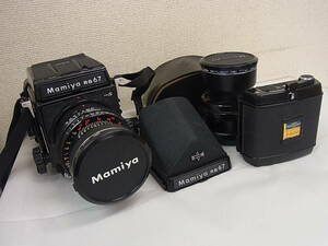 151228K65-0107K-A3□マミヤ Mamiya□RB67 Pro S 中判カメラ レンズ×2本 他付属品有り ジャンク扱い／中古品